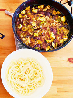 茄子とネギと豚肉のうどんつけ汁-レシピのメイン写真