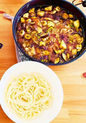 茄子とネギと豚肉のうどんつけ汁-レシピのメイン写真