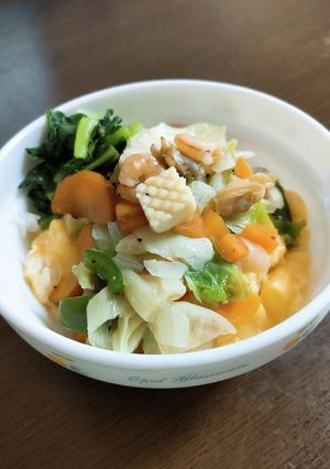 30分で！シーフードと野菜の塩味丼ぶり-レシピのメイン写真