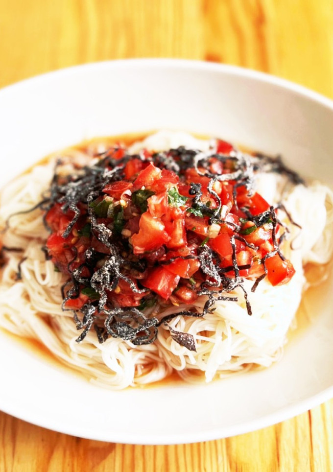 さっぱりトマトと塩昆布のイタリア風素麺-レシピのメイン写真