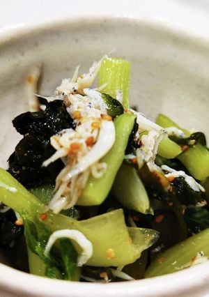 さっぱり！青梗菜とワカメの酢の物-レシピのメイン写真