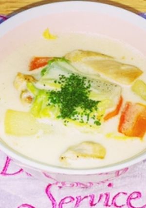 ズボラでもできる！白菜と鶏肉のクリーム煮-レシピのメイン写真