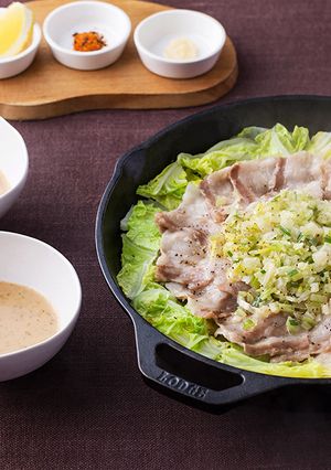 豚肉と白菜とねぎだれのフライパン蒸し-レシピのメイン写真