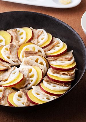 豚肉と秋野菜のフライパン蒸し-レシピのメイン写真