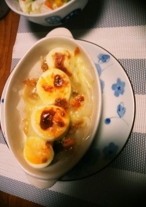 玉葱と卵の味噌チーズ焼き-レシピのメイン写真