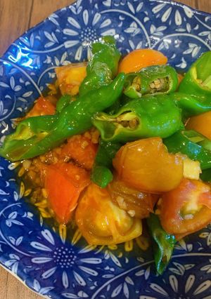 トマトと唐辛子のにんにく醤油香り炒め-レシピのメイン写真