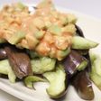 レンジ茄子のアボカドオーロラソースかけ
