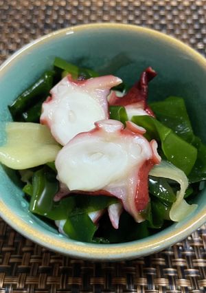 《副菜》新生姜とタコとわかめの和物-レシピのメイン写真