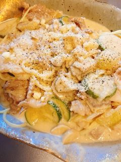 豚バラとズッキーニのクリームパスタ-レシピのメイン写真