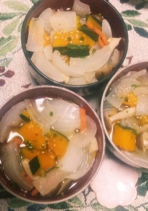 小松菜のおひたしの余り汁で即席お吸い物-レシピのメイン写真