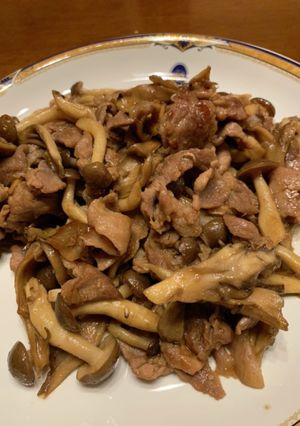 きのこと豚肉のニンニク炒め-レシピのメイン写真