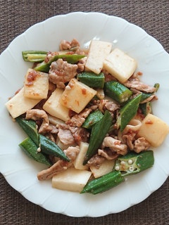 豚肉とオクラと山芋の梅肉ソース-レシピのメイン写真
