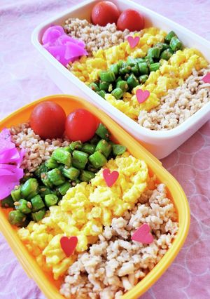 丼弁当☆みんな大好き！！そぼろ丼☆-レシピのメイン写真