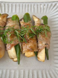 オクラとエリンギの肉巻き〜梅肉ソース〜-レシピのメイン写真