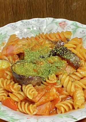 鍋一つで茄子とベーコンのトマトパスタ-レシピのメイン写真