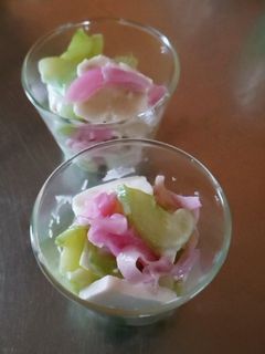 胡瓜と赤玉ねぎとはんぺんのサラダ-レシピのメイン写真