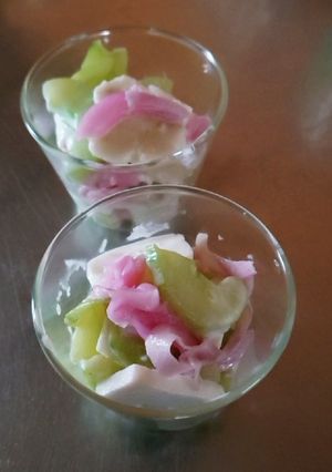 胡瓜と赤玉ねぎとはんぺんのサラダ-レシピのメイン写真