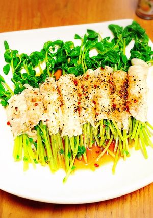 豆苗の豚肉巻き-レシピのメイン写真