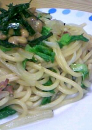 わさび菜の納豆パスタ-レシピのメイン写真