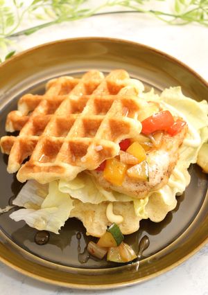 再現！ＴＤＬチキンワッフルサンド　-レシピのメイン写真