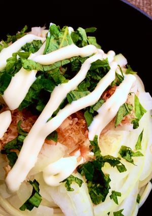 玉ねぎスライス､鰹節､大葉の冷製パスタ-レシピのメイン写真