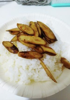 ごぼうの漬物と白米-レシピのメイン写真