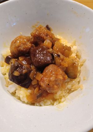 茄子の甘酢団子丼-レシピのメイン写真