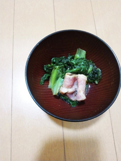 油菜とベーコンの塩炒め-レシピのメイン写真