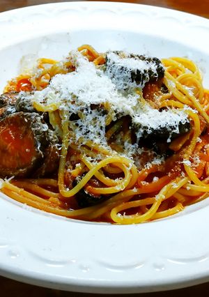 干し茄子のパスタ　発酵玉葱トマトジュース-レシピのメイン写真