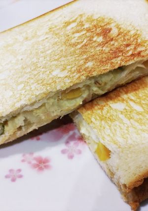 炭水化物の暴力♡ポテサラホットサンド-レシピのメイン写真