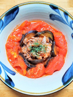 豚こま肉とナスとトマトの味噌炒め-レシピのメイン写真