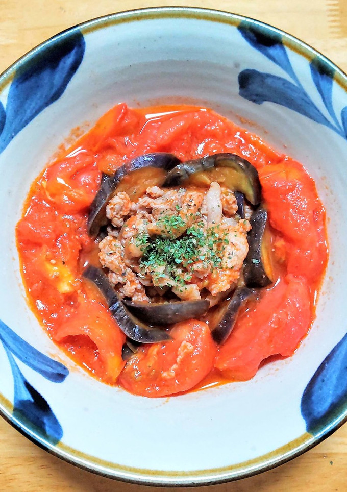 豚こま肉とナスとトマトの味噌炒め-レシピのメイン写真