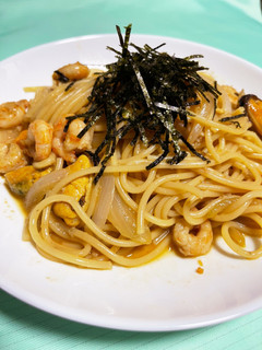 海老とムール貝の和風スープパスタ♪-レシピのメイン写真