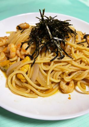 海老とムール貝の和風スープパスタ♪-レシピのメイン写真
