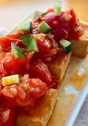 ピリ辛最高♩厚揚げのトマトサルサ風のっけ-レシピのメイン写真