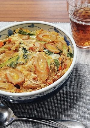 ちくわと野菜の卵とじ丼-レシピのメイン写真
