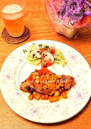 味噌豚にキウイソース✨爽やかな酸味と甘み-レシピのメイン写真