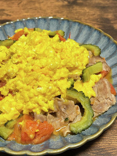 ゴーヤとトマトの豚肉炒め-レシピのメイン写真