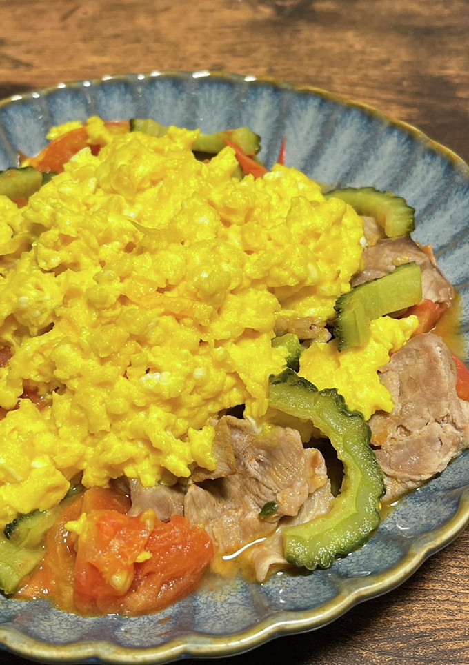 ゴーヤとトマトの豚肉炒め-レシピのメイン写真