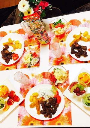 誕生日 料理 プレート フルーツ 盛合せ-レシピのメイン写真