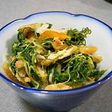 お袋の味!!!水菜と油揚げの炒め物