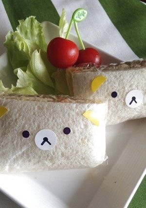 鶏そぼろでリラックマサンドイッチ-レシピのメイン写真