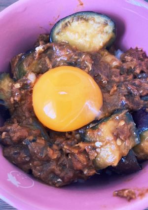 鯖缶とナスの味噌どんぶり-レシピのメイン写真