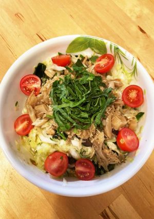 腸活！子供も喜ぶ納豆ときのこのサラダ♪-レシピのメイン写真