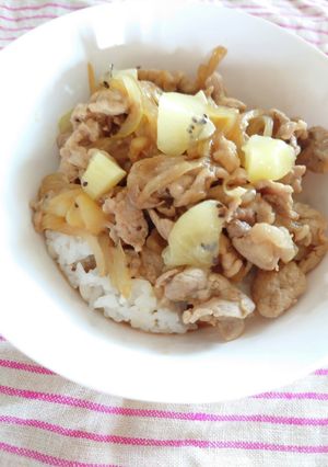 子供が食べるキウイが決め手の豚丼-レシピのメイン写真