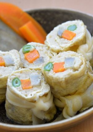 鶏ももひき肉のロール煮 JAいるま野-レシピのメイン写真