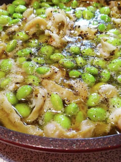 ホタテのヒモと枝豆のアヒージョ-レシピのメイン写真