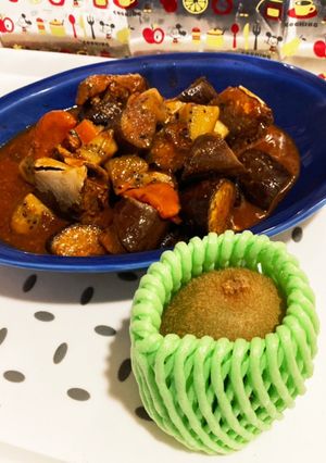 キウイと茄子の味噌炒め-レシピのメイン写真