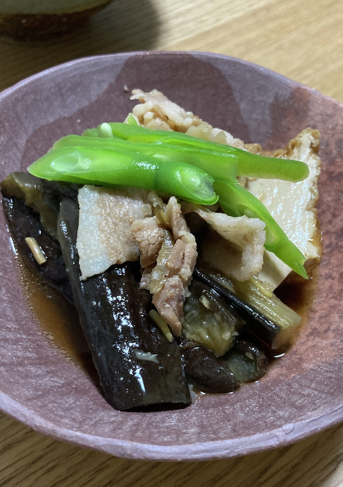 マカ使用。なすと厚揚げのめんつゆ煮-レシピのメイン写真