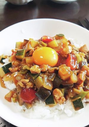 夏野菜のキーマカレー風-レシピのメイン写真